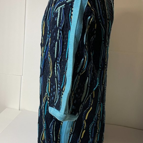 Coogi, Short Sleeve Sweater, size XL, Blue-multi - Picture 3 of 4